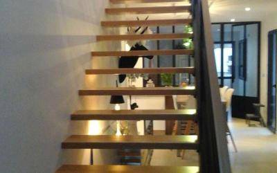 escalier bois et fer