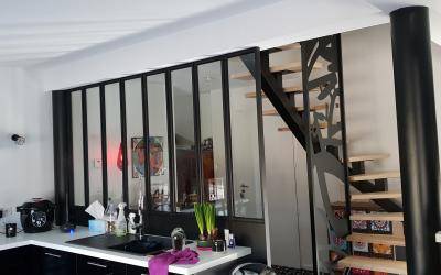 escalier bois et fer